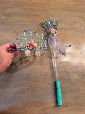 Disney Teal & Purple Princess Tiara and Wand Set